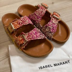Isabel Marant Lennyo Raphia Sandal Multicolor size 38